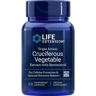 Triple Action Cruciferous Vegetable Extract with Resveratrol by Life Extension  -  60 VegCap