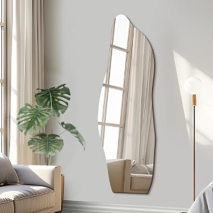 Frameless Stone-shaped Wall Mirror 163*54*0.4cm (Irregular Shape) - 1 of 4