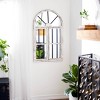 25" x 42" Distressed Wood Arched Window Wall Mirror White - Olivia & May: Antiqued Finish, MDF Frame, No Assembly Required - 2 of 4