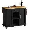 Celebalcony Rolling Kitchen Island Cart With Butcher Block Top – Portable Workstation With Storage Shelves & Locking Wheels - 2 of 3