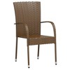 vidaXL 3 Piece Patio Dining Set Poly Rattan Brown - 3 of 4