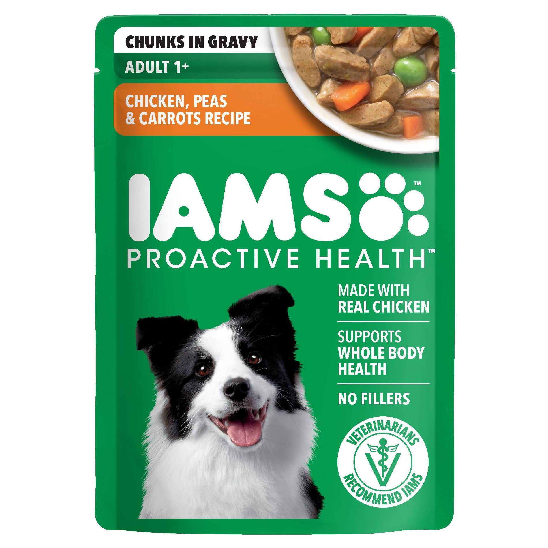 IAMS Proactive Health Pouch Chunks in Gravy Chicken Recipe Adult Wet Dog Food - 3.5oz