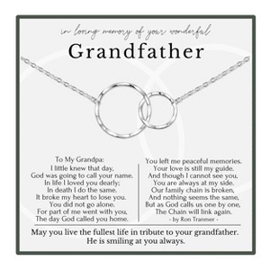 HOPE LOVE SHINE Memorial Necklace for Grandfather 2 Ring Silver Gold – In Loving Memory Jewelry, Loss of Grandpa Gift - 1 of 4