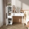 VYNXARIA Vanity Dressing Table with Storage - White Makeup Desk Featuring 3 Drawers, 2 Open Shelves & 4 Hidden Cabinets - 4 of 4