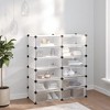 vidaXL Shoe Rack Transparent PP (Polypropylene), Steel - 37.2" x 14.4" x 41.7" - Transparent - 2 of 4