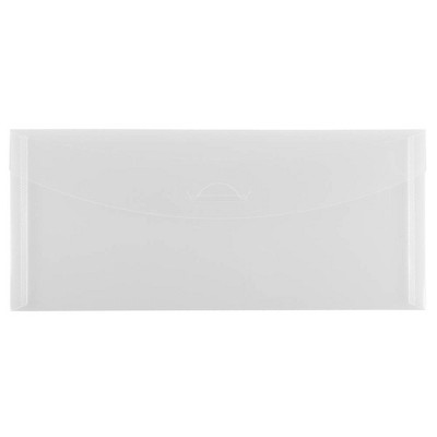 JAM Paper 12pk 4 1/4''"x9 3/4'' Plastic Envelopes with Tuck Flap Closure - Clear