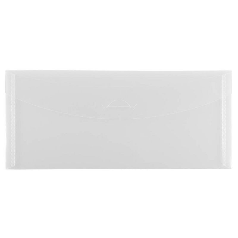 JAM Paper 12pk 4 1/4&#39;&#39;x9 3/4&#39;&#39; Durable Plastic Envelopes, Tuck Flap Closure, Clear - Ideal for Document Storage & Organization, 1 of 7