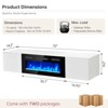 Aoxun 70" Floating Fireplace TV Stand with 36" Electric Fireplace, Wall Mounted Fireplace Entertainment Center with Storage - 2 of 4