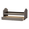 Twin Alessia Modern and Contemporary Fabric Upholstered Daybed with Guest Trundle Bed - Baxton Studio - 4 of 4