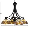 Toltec Lighting Zilo 4 - Light Chandelier in  Matte Black with 7'' Roman Jewel Art Glass Shade - 2 of 2