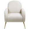 TOAOTBNBO Sturdy Golden Metal Accent Chair with Non-slip Foot Pads, Stylish Armchair with Tufted Upholstery Dining Room Club Guest Chair - 2 of 4