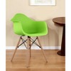 HomeRoots Green And Natural Heavy Duty Plastic And Solid Wood Dining Arm Chair - 2 of 4