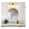 KAISITE 2 - Light Black and Gold Dimmable Bathroom Vanity Light with Globe Glass Shade - 3 of 4