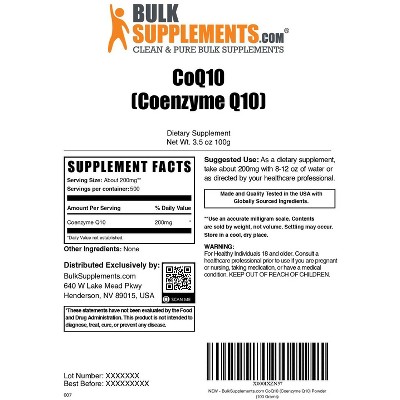 BulkSupplements Coenzyme Q10 (CoQ10) Powder