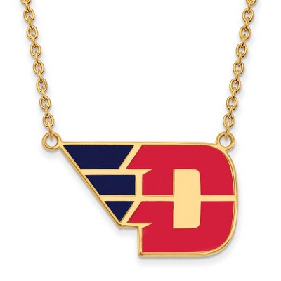 Black Bow Jewelry 14k Yellow Gold Plated Sterling Silver Dayton Flyers NCAA Necklace 18 Inch