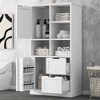 MAYEERTY Bathroom Cabinet Doors Drawers Multiple Storage Open Shelf Adjustable Shelf White - 2 of 4