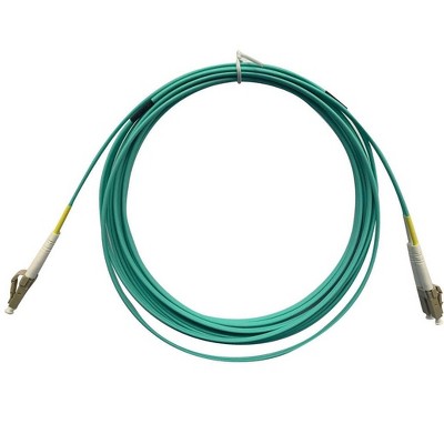 Monoprice OM4 Fiber Optic Cable - 7 Meters - Aqua, LC/LC, UL, 50/125, Multi Mode, 10GB, OFNR, Corning, For High-Throughput Enterprise Networks