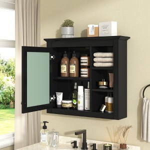 NicBex Wall Mounted Bathroom Storage Cabinet,30'' x28'' Medicine Cabinet with 3 Open Shelves and Mirror,Bathroom Storage Cabinet for Bathroom - 1 of 4