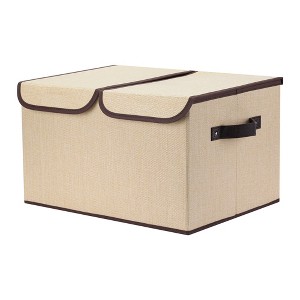 REGALWOVEN Fabric Collapsible Reinforced Versatile Storage Bin with Lid and Handle 16.5*12*10in - 1 of 4