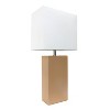 Lalia Home Lexington 21" Leather Base Table Lamps with Fabric Shade - 4 of 4