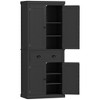 HOMCOM 72" Traditional Freestanding Kitchen Pantry Cabinet Cupboard with Doors and 3 Adjustable Shelves, Black - 4 of 4