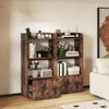 Tangkula 2PCS Bookcase w/ Drawer 3-Tier Open Shelf Anti-Toppling Kits for Living Room - 2 of 4