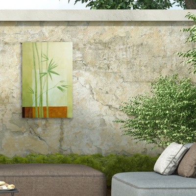 Pablo Esteban Bamboo Green Outdoor Canvas Print with Aluminum Frame