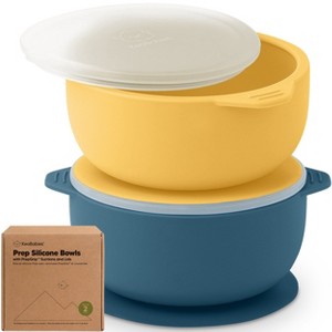 2-Pack Prep Baby Bowls with Suctions & Lids, Silicone Bowls for Baby Boy, Girl, Toddler Suction Bowl, Kids Bowl BPA-Free - 1 of 4