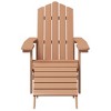 vidaXL Adirondack Chair, Outdoor Adirondack Chair with Footstool and Table, Lawn Chair for Patio Porch Garden Backyard Deck, HDPE Brown - 4 of 4