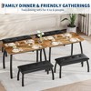 43" Dining Table with 2 Upholstered Benches - 3 Pcs Industrial Dining Table Set, Heavy Duty Metal Frame, for Small Spaces, Studio, Restaurant, Home - 2 of 4
