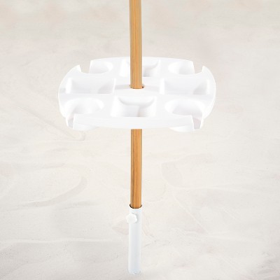 Lakeside Beach Umbrella Slide-On Pole Table Tray - Drink Holder Caddy