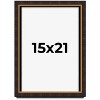PosterPalooza | Modern Shadow Box 1" Depth Brown Picture Frame - UV Acrylic, Backing, Hanging Hardware - 2 of 4