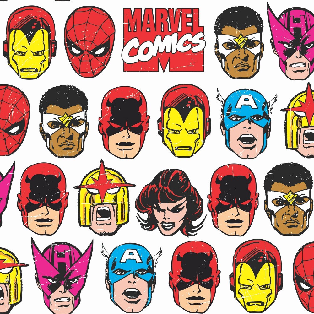 Photos - Wallpaper Roommates Marvel Comics Classic Faces Peel & Stick Kids'   