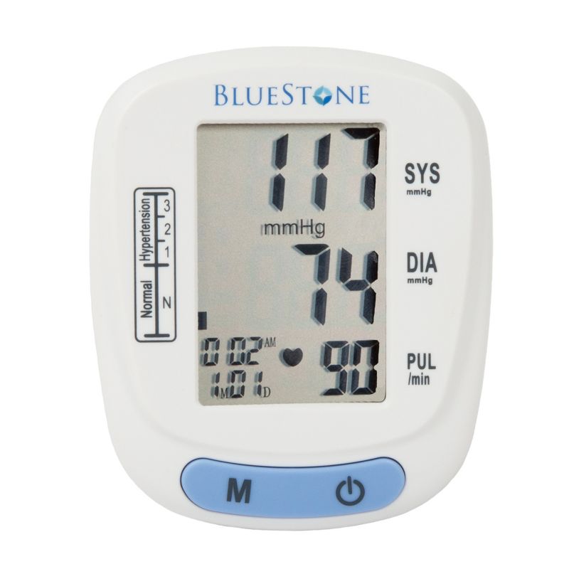 Blood Pressure Machine - BP and Pulse Monitor for Heart Health with Digital LCD Screen, Memory Recall, Adjustable Cuff, and Storage Case by Bluestone, 5 of 8