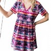 Women's Aztec Short Sleeve V-neck Top - HEIMISH USA M - 2 of 4