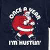 Men's - Instant Message - Once A Year Hustlin Santa Christmas Short Sleeve Graphic T-Shirt - 2 of 4