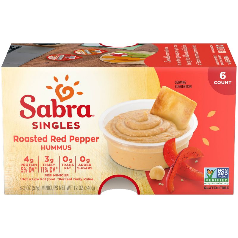 Sabra Roasted Red Pepper Hummus Singles - 12oz/6pk, 5 of 8