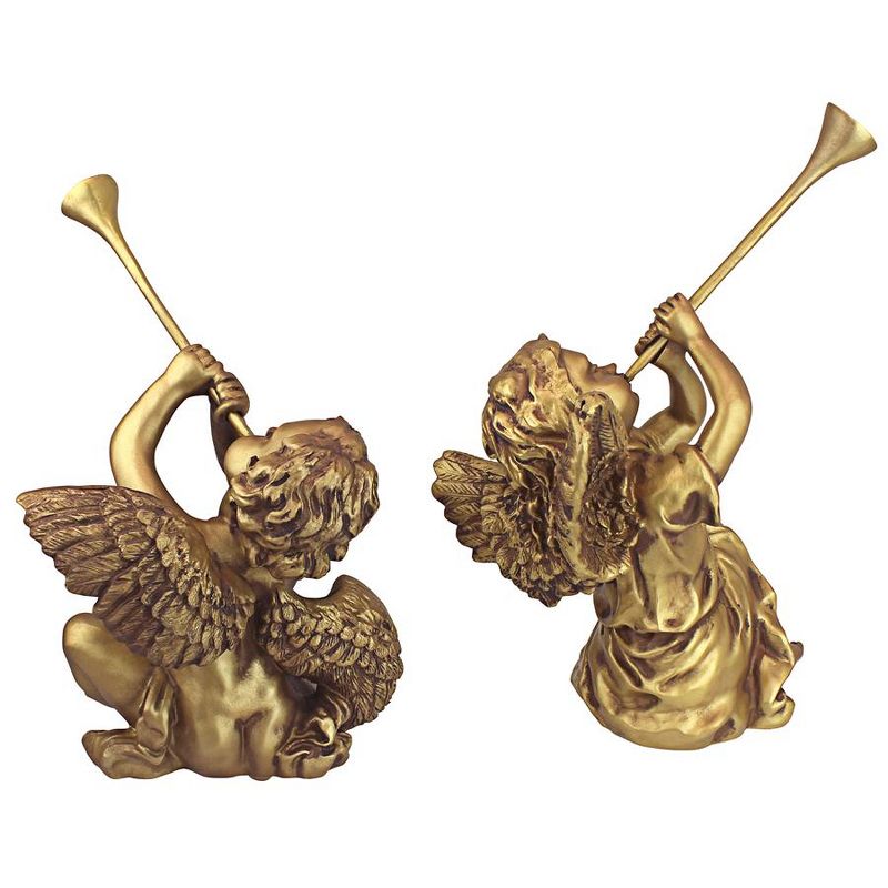Design Toscano Trumpeting Angels of St. Peters Square: Set of Boy & Girl Angels, gold, 4 of 8