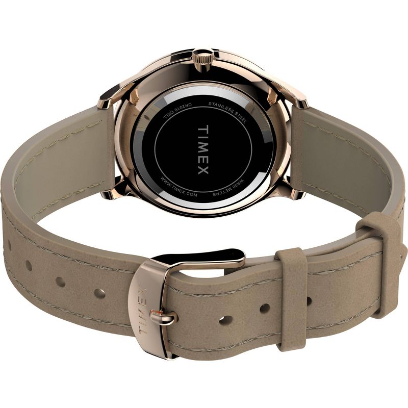 Women&#39;s Timex Easy Reader with Leather Strap - Rose Gold/Beige TW2T72400JT, 4 of 5
