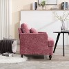 CAVINAS Chenille Tufted Accent Chair with Wood Legs and Studded Detail, Upholstered Armchair for Living Room, Bedroom or Office - 3 of 4