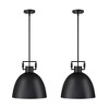 Nathan James (Set of 2) Leigh Brass Dome Shade Pendant Ceiling Lights Matte Black - 3 of 4