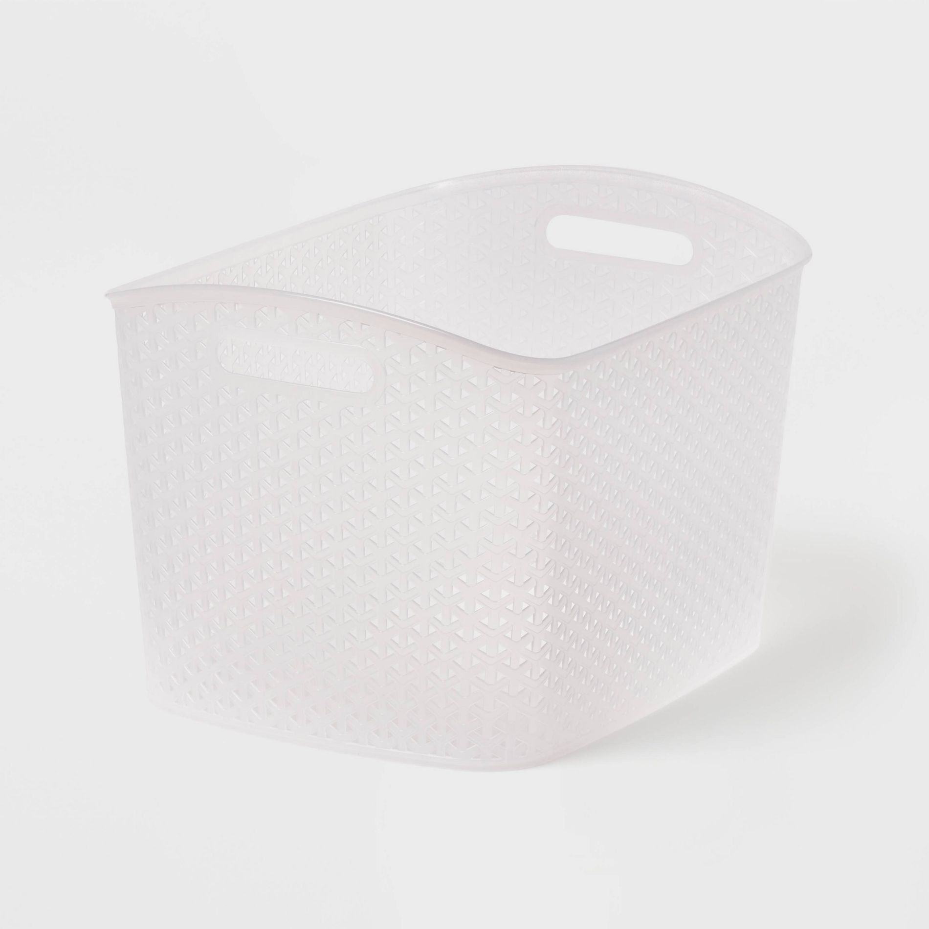 Y-Weave XL Curved Decorative Storage Basket Translucent - Brightroom™: Portable, Plastic Bin, 7.4 Volume Capacity