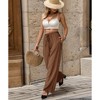 Clearlove Womens Pleated Wide Leg Pants Casual High Waisted Drawstring Slacks Dressy Palazzo Pants with Pockets - 4 of 4