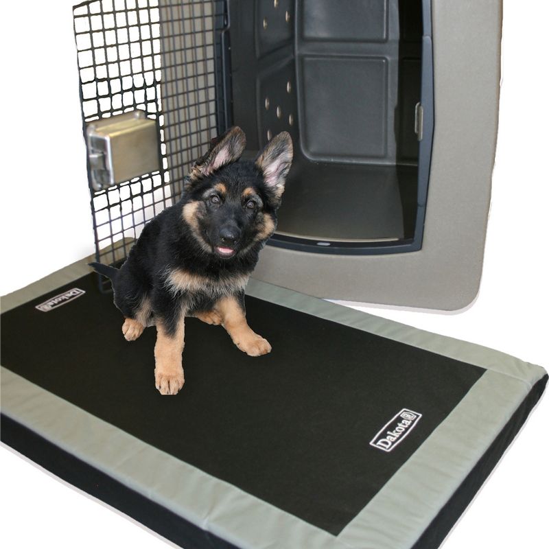 Dakota 283 Washable Portable Foam Cushioned Padded Indoor Dog Kennel Mat, Crate Cage Bed for Dogs and Pets, Black/Gray, Small, 4 of 7