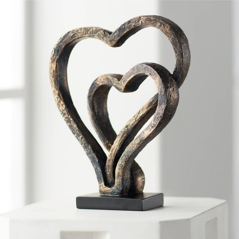 Kensington Hill Interlocking Hearts 11 3/4" High Bronze Finish Sculpture, 2 of 8