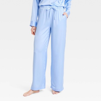 Women's Satin Long Pajama Pants - Stars Above™ Blue L : Target