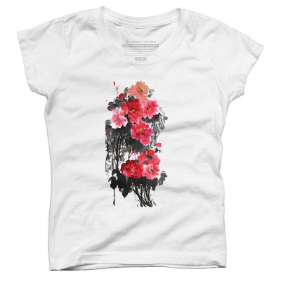 Girl's Design By Humans Blossoming By WhitePearl T-Shirt