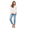August Sky Women's Long Sleeve Peasant Woven Top - 3 of 4