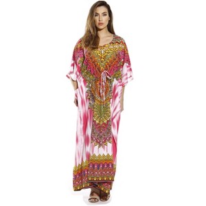 Riviera Sun Maxi Length Cinch Waist Caftan Kaftans for Women - 1 of 2
