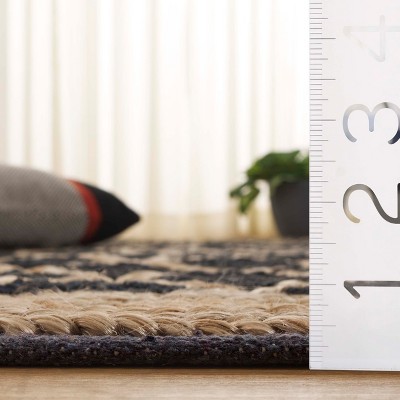 Hand-Knotted Charcoal Cotton Geometric Runner Rug, 2'6" x 8'